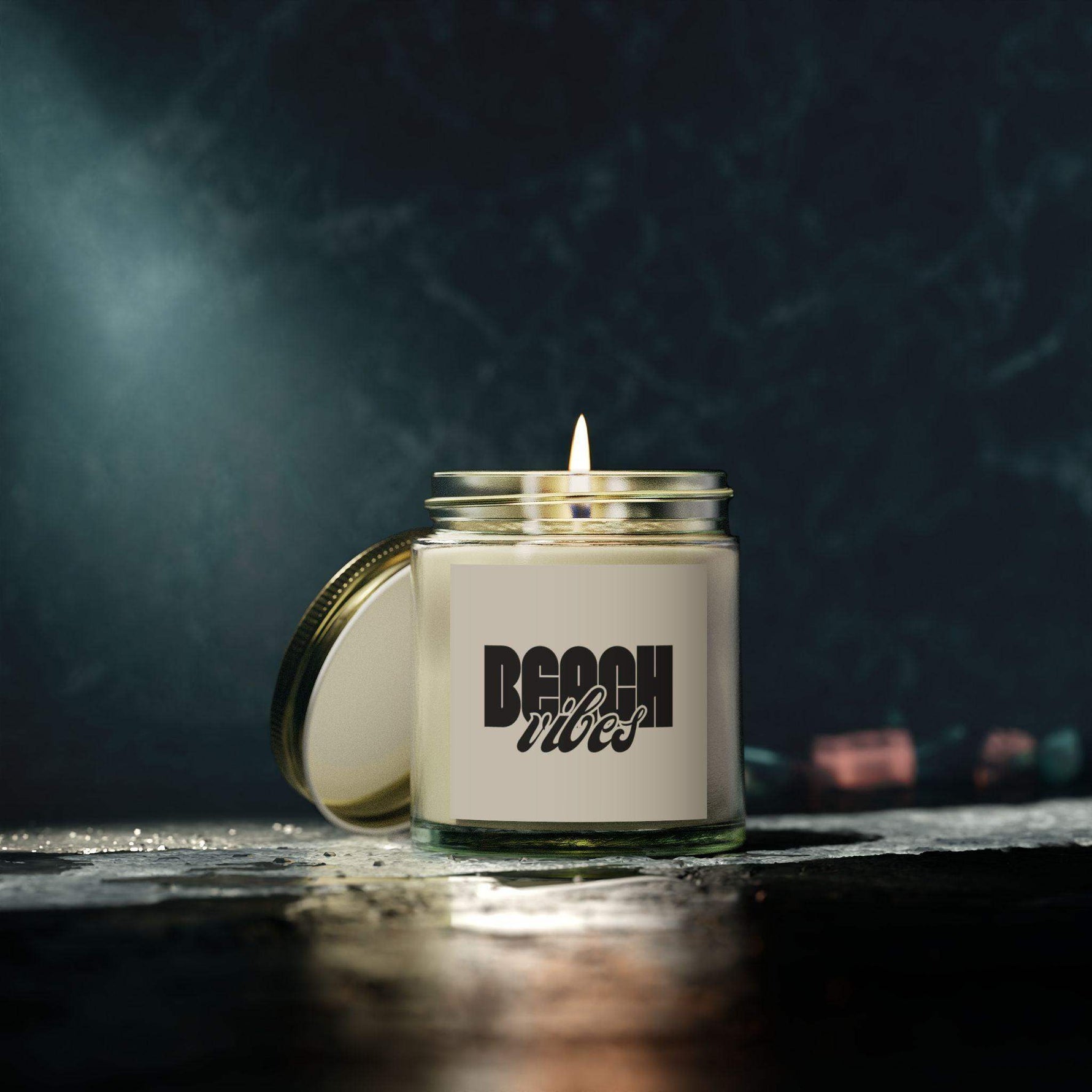 Beach Vibe Personalized Tin Candle – Coastal Scented Gift, Tropical Decor Keepsake, Ocean-Inspired Candle for Relaxation & Summer Feelings - Cocoon Candles