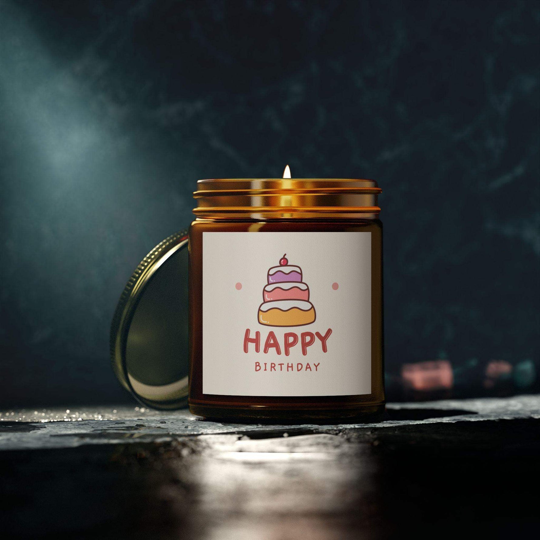 Happy Birthday Cake Unique Candles, Coconut Apricot Soy Wax Unique Candles Housewarming Gift, Handmade Luxury Scented Candles Home Decor - Cocoon Candles