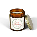 Merry Christmas Scented Candle for Home, Coconut Apricot Wax Aromatherapy Candle, 4oz and 9oz Decorative Candle, Holiday Unique Candle - Cocoon Candles