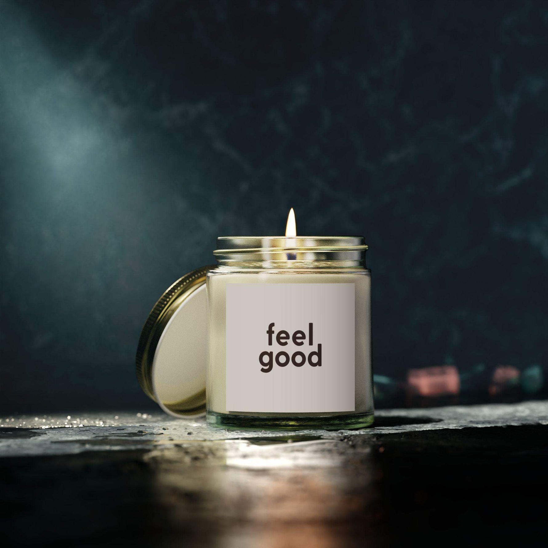 Feel Good Personalized Tin Candle – Custom Scented Candle Gift, Relaxing Aromatherapy for Positivity, Wellness, and Self-Care - Cocoon Candles