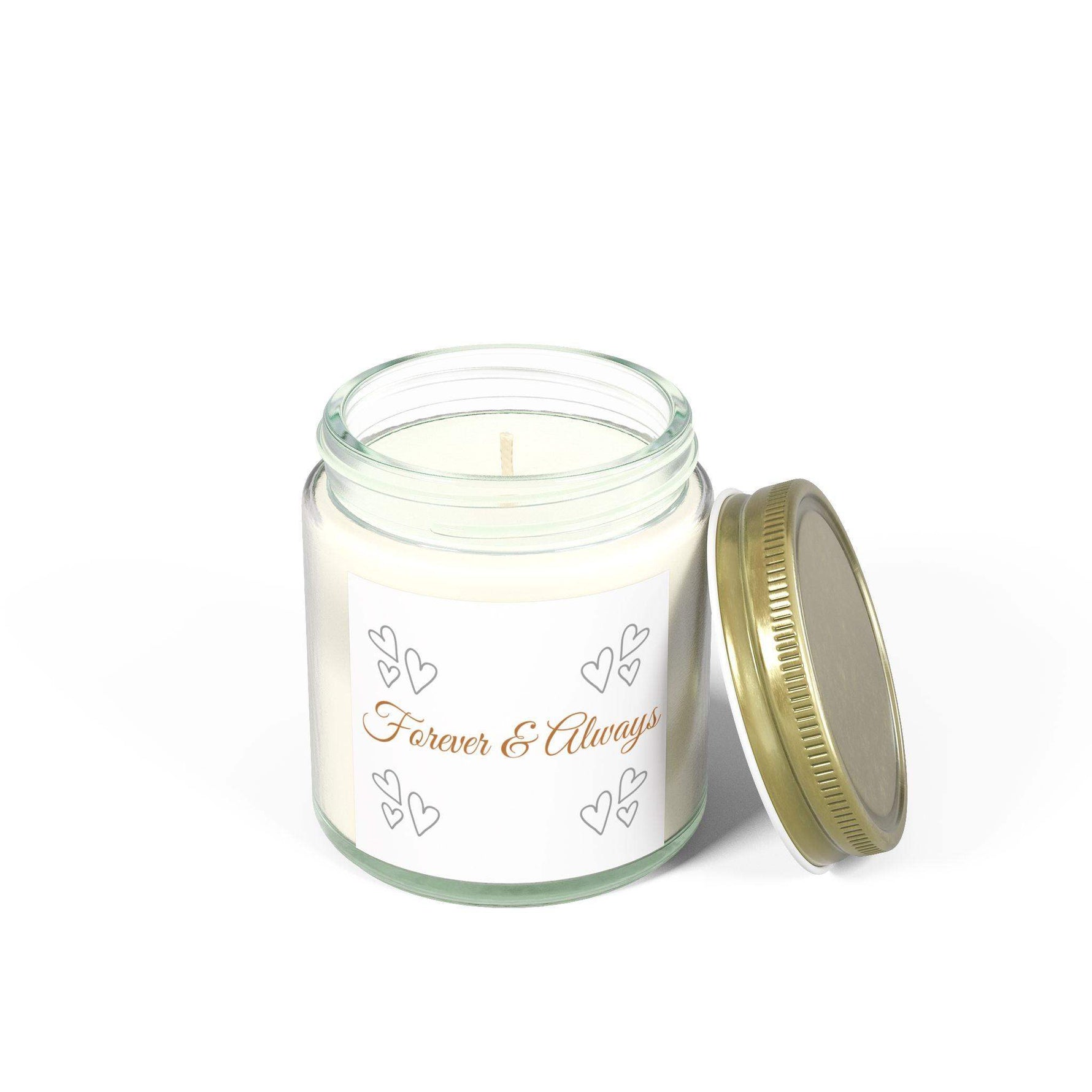 Forever and Always Scented Candle, Coconut Apricot Wax Candle, 4oz 9oz Amber & Clear Vessels with Gold Lid, 20-50 Hr Burn 9 Luxurious Scent - Cocoon Candles