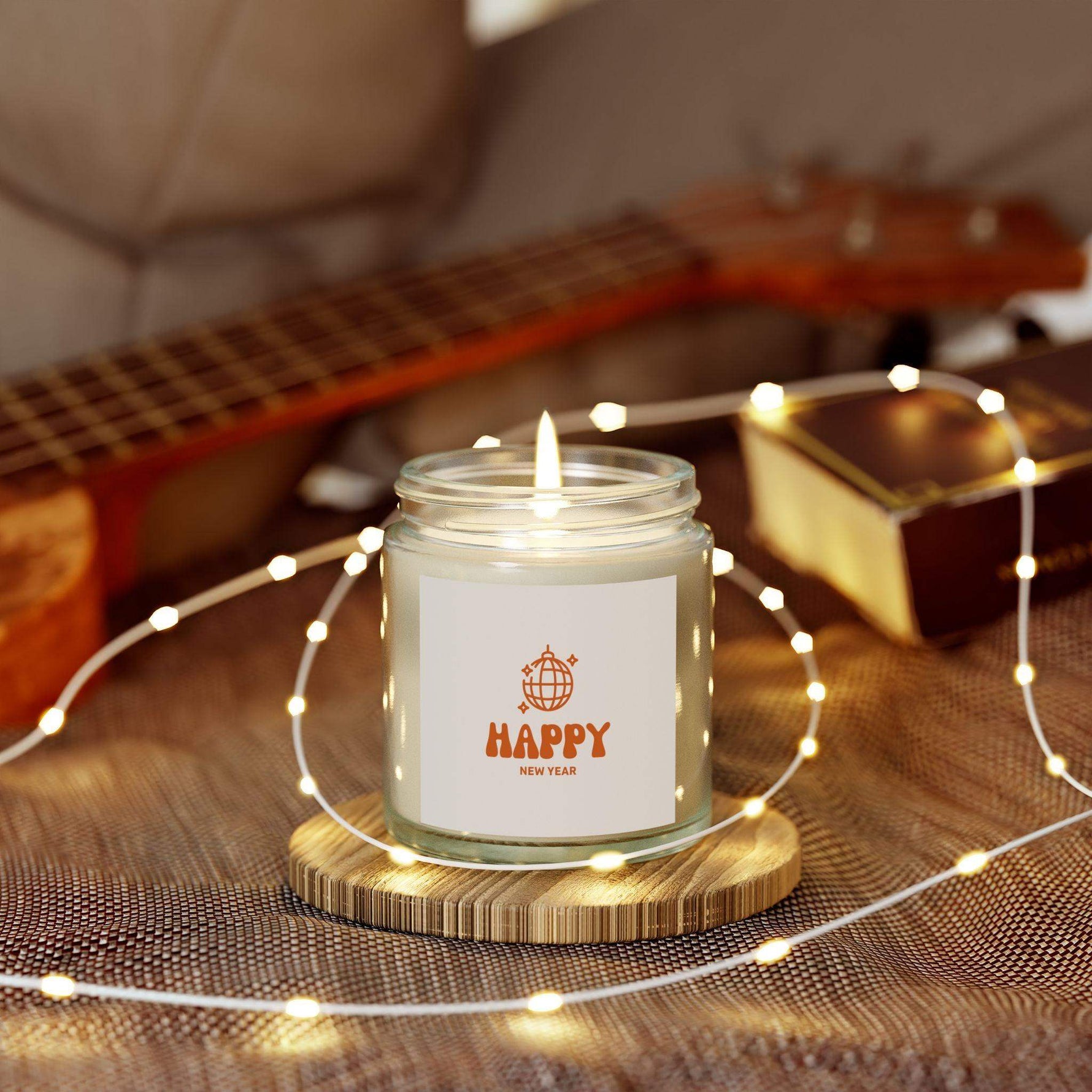 Happy New Year Aromatherapy Candles, Party Decorative Candles Farmhouse Decor, Eco-Friendly Home Decor, Coconut Apricot Wax Scented Candles - Cocoon Candles