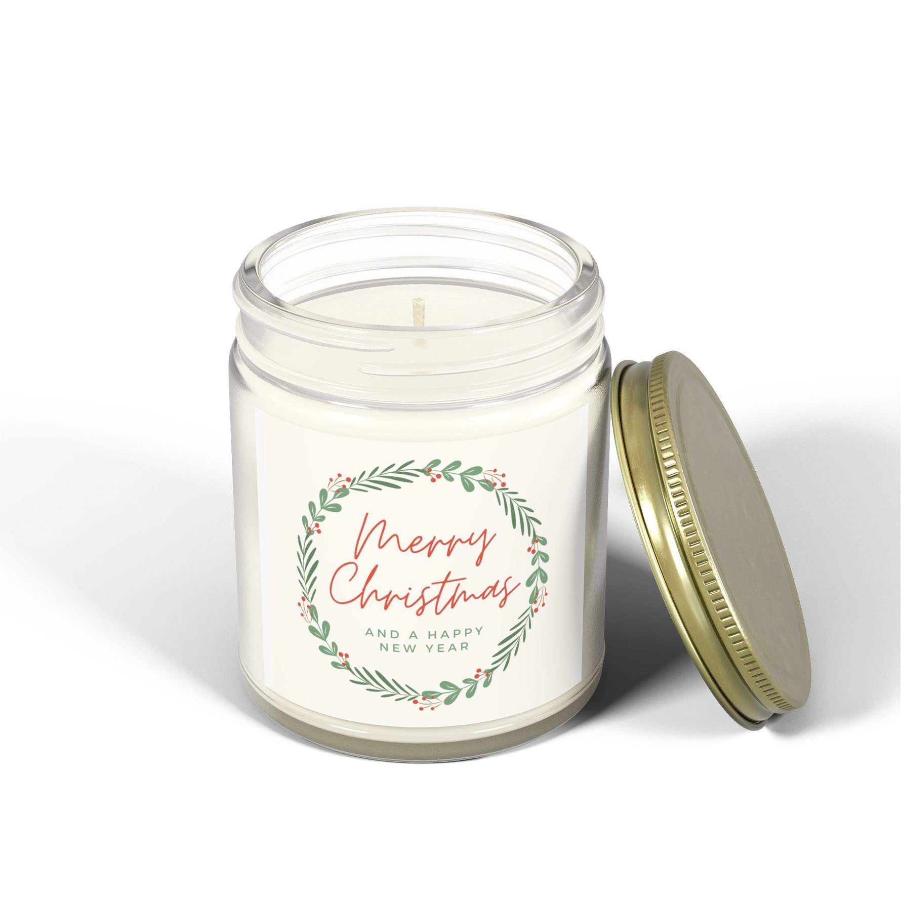 Merry Christmas Scented Candle for Home, Coconut Apricot Wax Aromatherapy Candle, 4oz and 9oz Decorative Candle, Holiday Unique Candle - Cocoon Candles