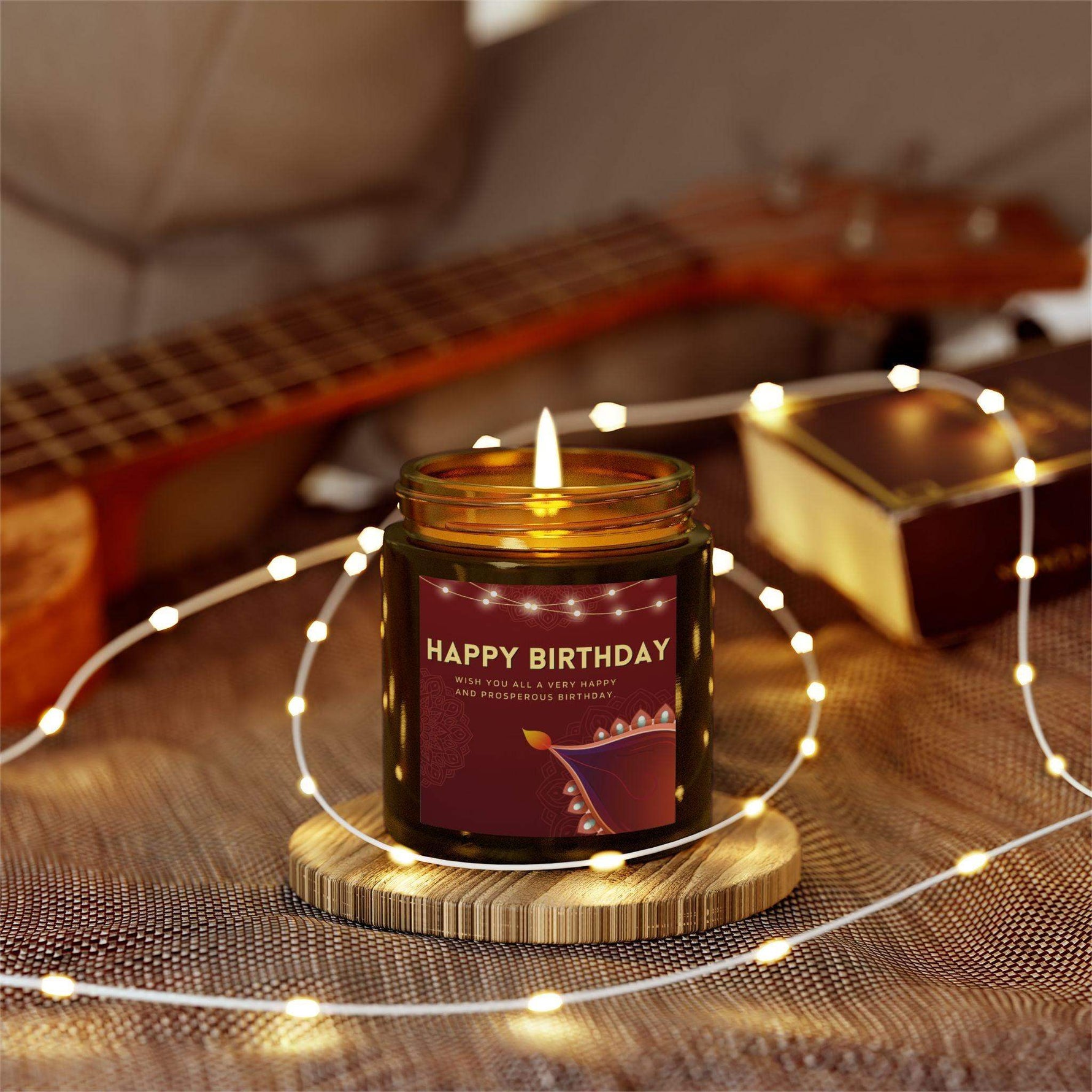 Happy Birthday Aromatherapy Candle for Home Decor, 4oz and 9oz Coconut Apricot Wax Candle, Unique Festive Candle, Decorative Scented Candle - Cocoon Candles