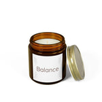 Balance Scented Candles, Coconut Apricot Wax Candle, 4oz and 9oz Amber & Clear Vessels with Gold Lid, 20-50 Hr Burn 9 Luxurious Scents - Cocoon Candles