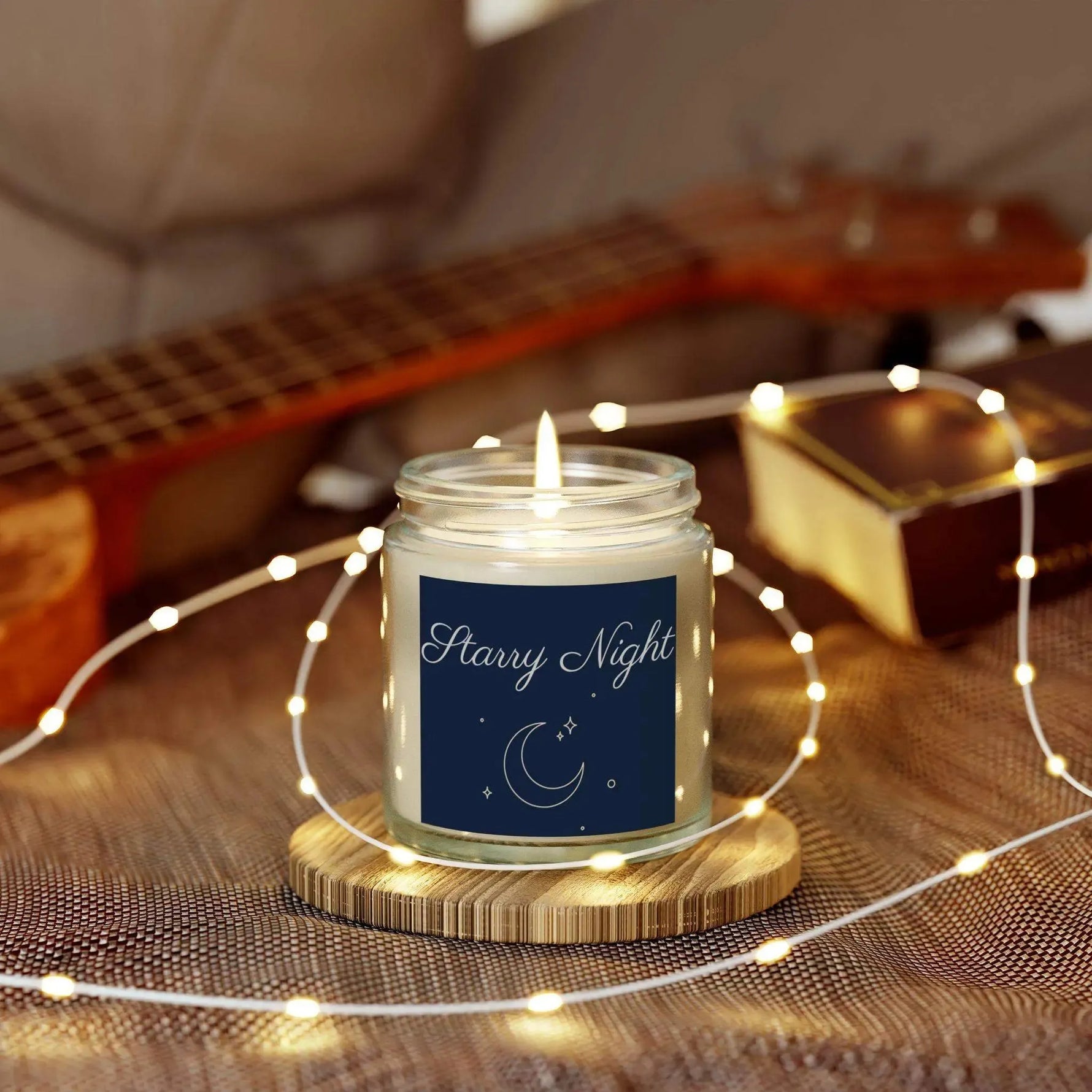 Starry Night Scented Candles, Coconut Apricot Wax Candle, 4oz and 9oz Amber & Clear Vessels With Gold Lid, 20-50 Hr Burn 9 Luxurious Scents - Cocoon Candles