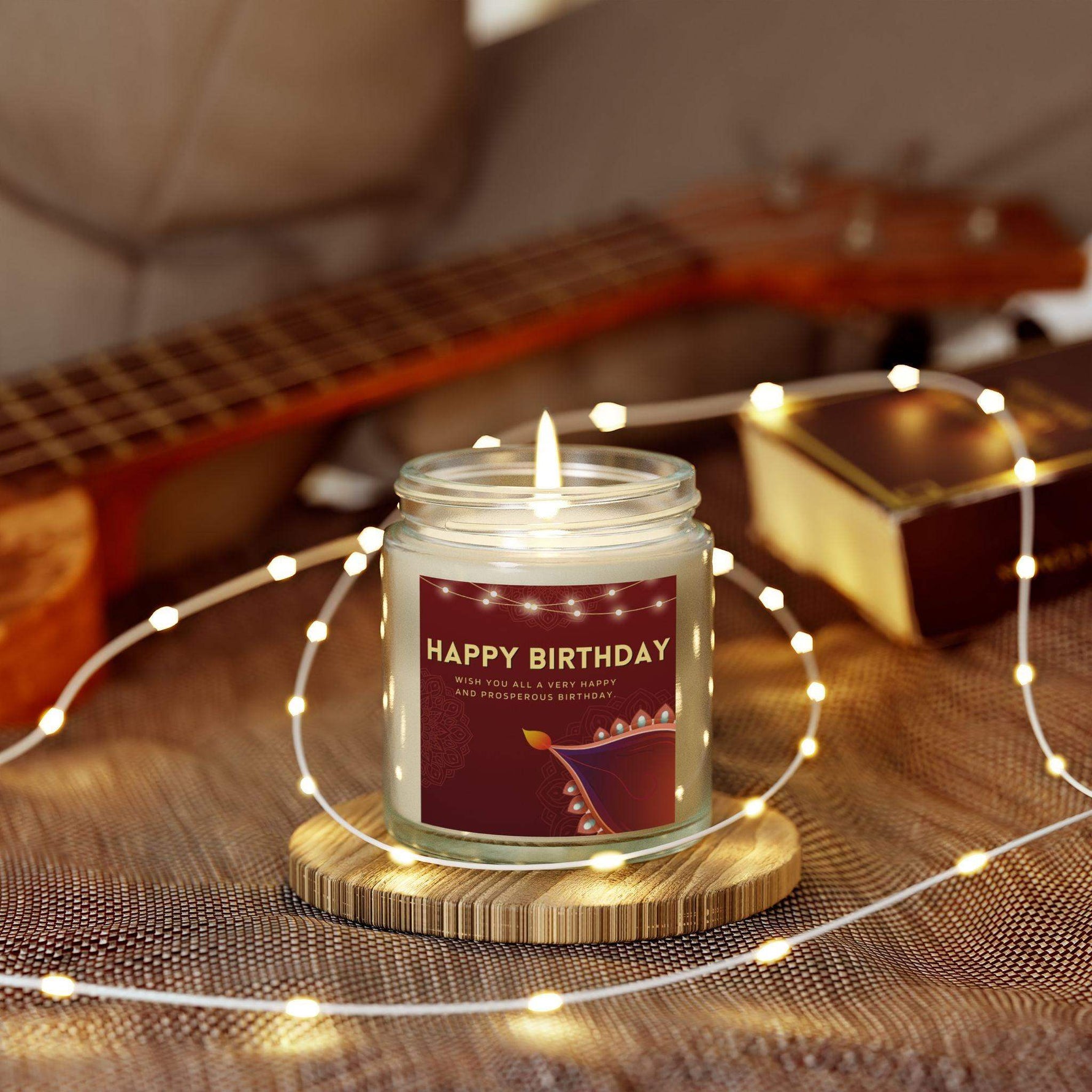 Happy Birthday Aromatherapy Candle for Home Decor, 4oz and 9oz Coconut Apricot Wax Candle, Unique Festive Candle, Decorative Scented Candle - Cocoon Candles