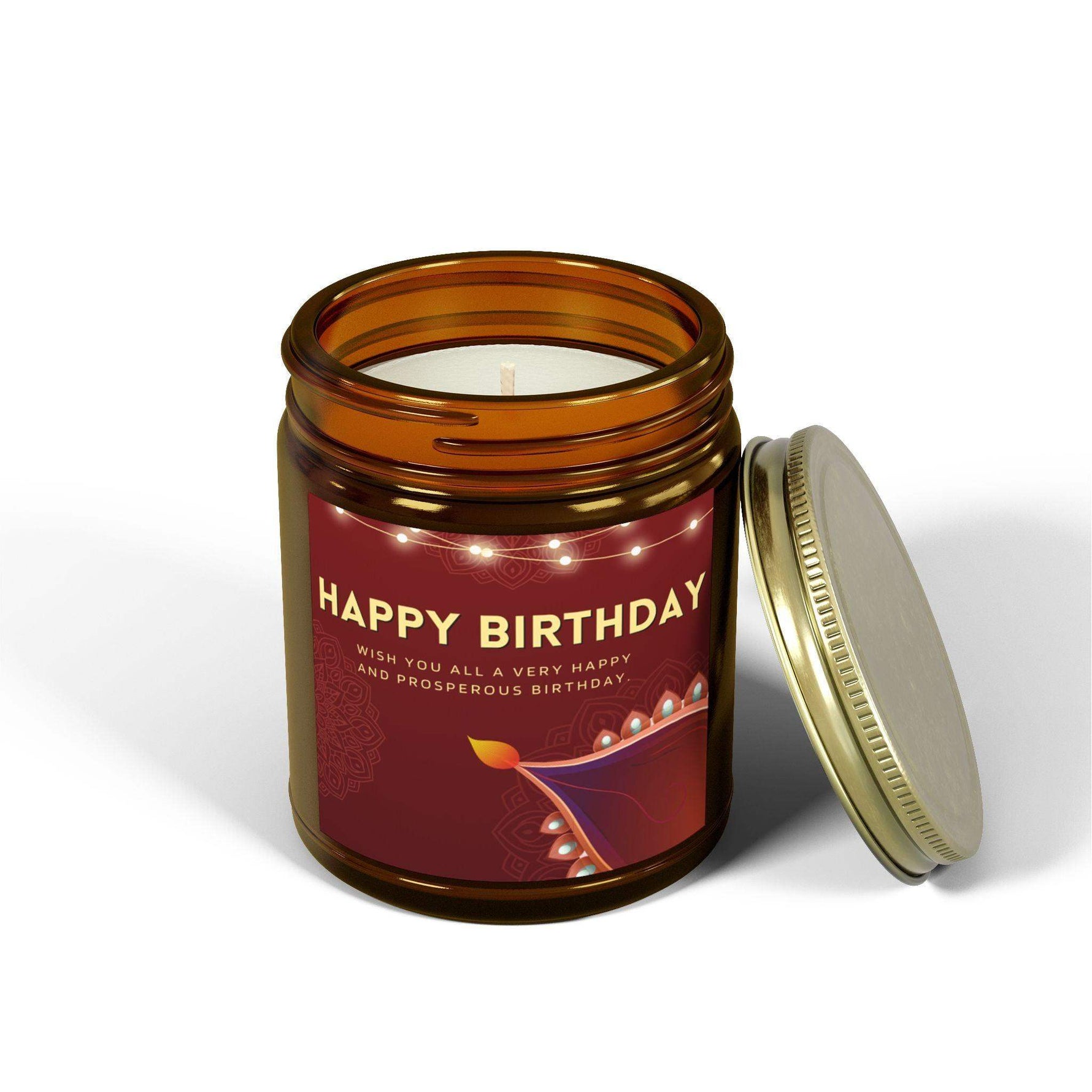 Happy Birthday Aromatherapy Candle for Home Decor, 4oz and 9oz Coconut Apricot Wax Candle, Unique Festive Candle, Decorative Scented Candle - Cocoon Candles