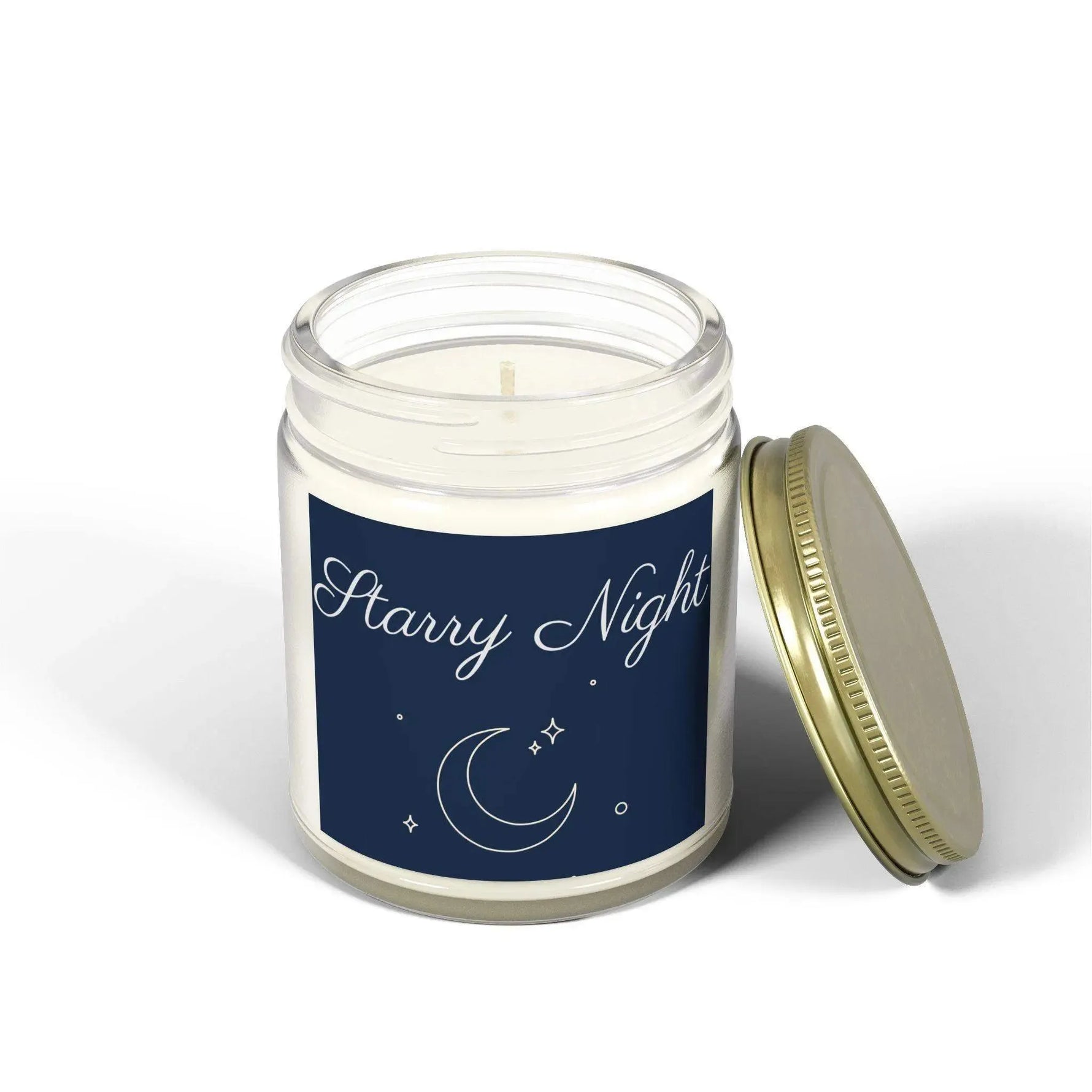 Starry Night Scented Candles, Coconut Apricot Wax Candle, 4oz and 9oz Amber & Clear Vessels With Gold Lid, 20-50 Hr Burn 9 Luxurious Scents - Cocoon Candles