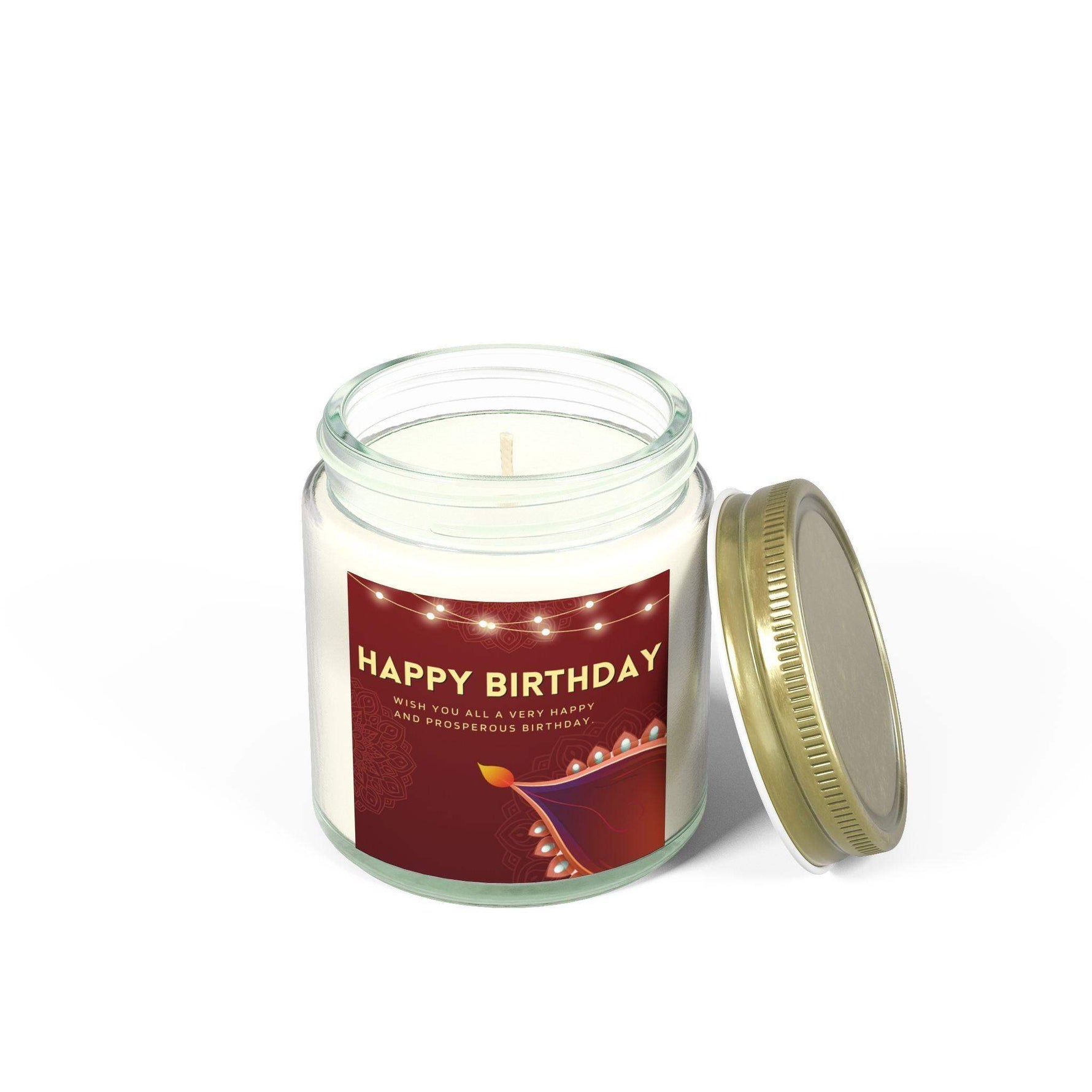 Happy Birthday Aromatherapy Candle for Home Decor, 4oz and 9oz Coconut Apricot Wax Candle, Unique Festive Candle, Decorative Scented Candle - Cocoon Candles