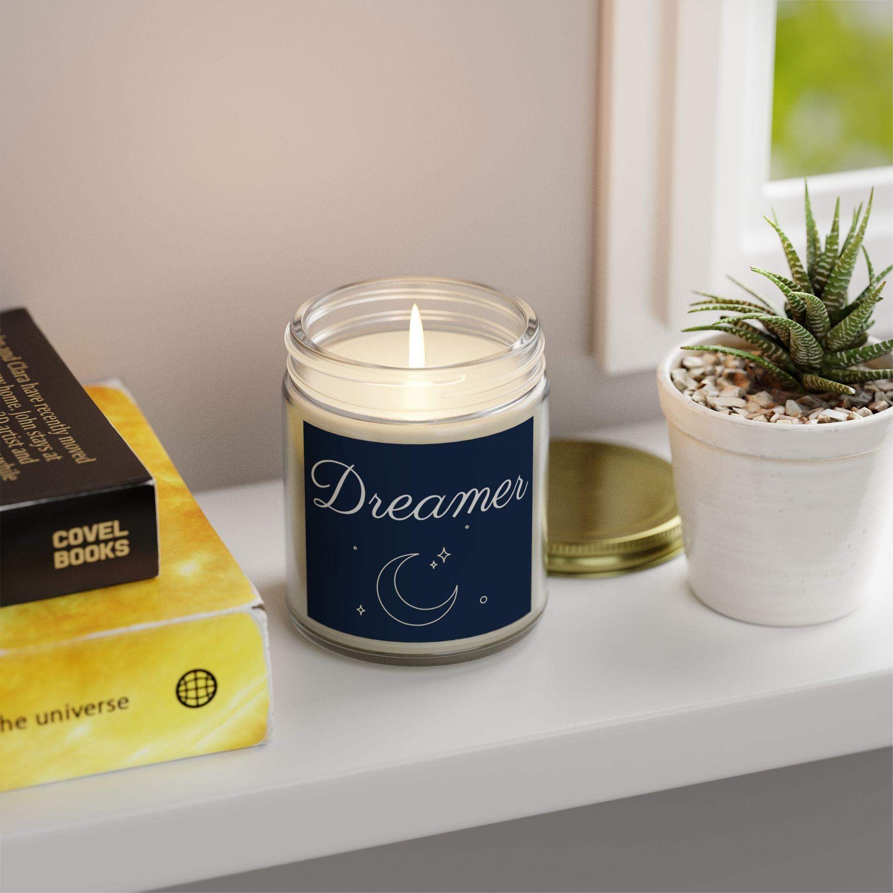 Dreamer Scented Candle, Coconut Apricot Wax Candle, 4oz & 9oz Long-Lasting Burn Candle, 9 Scents Clear Vessel with Gold Lid Candle Cozy Gift - Cocoon Candles