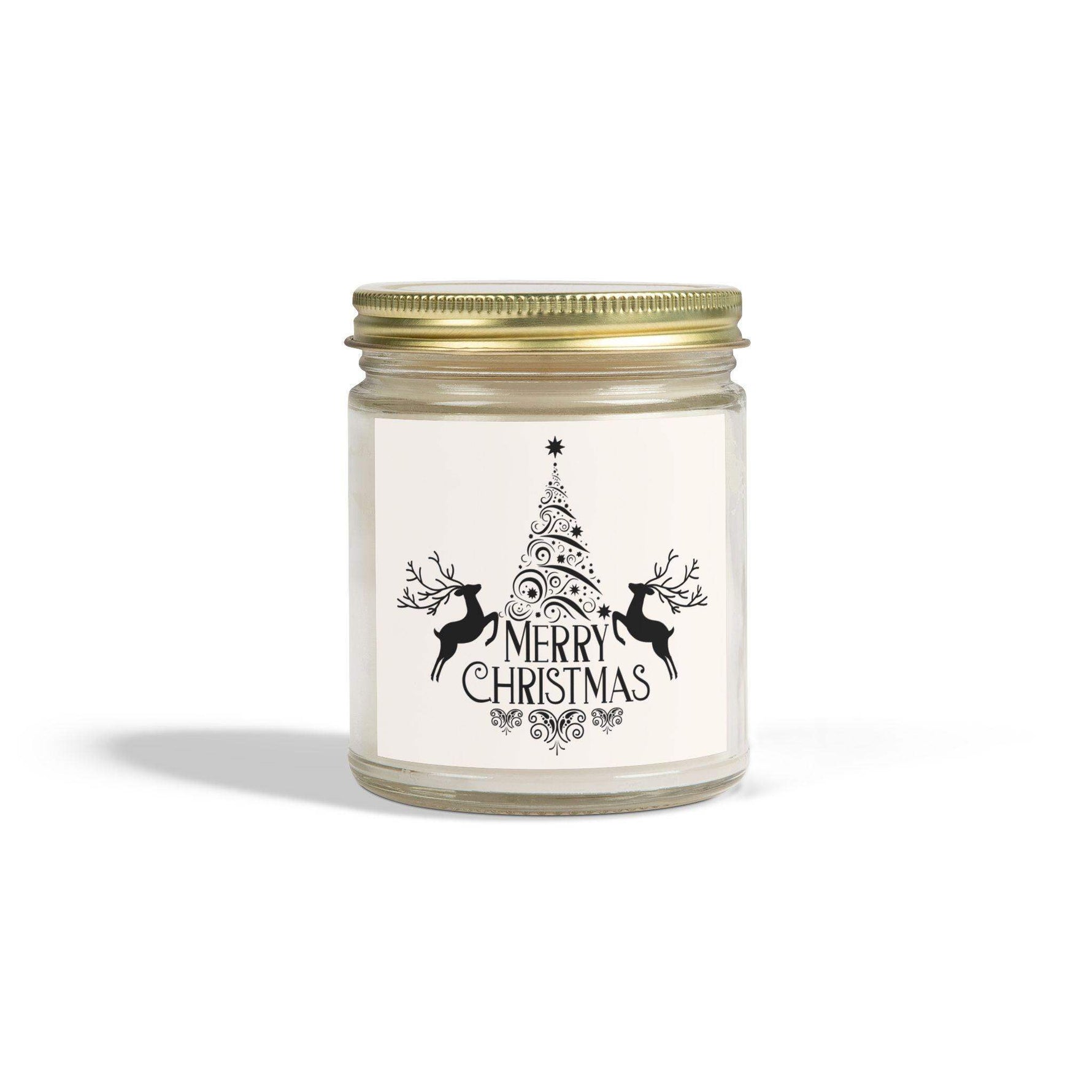 Merry Christmas Reindeer Scented Candle, Coconut Apricot Wax Aromatherapy Candle, 4oz and 9oz Seasonal Candle, Holiday Decorative Candle - Cocoon Candles