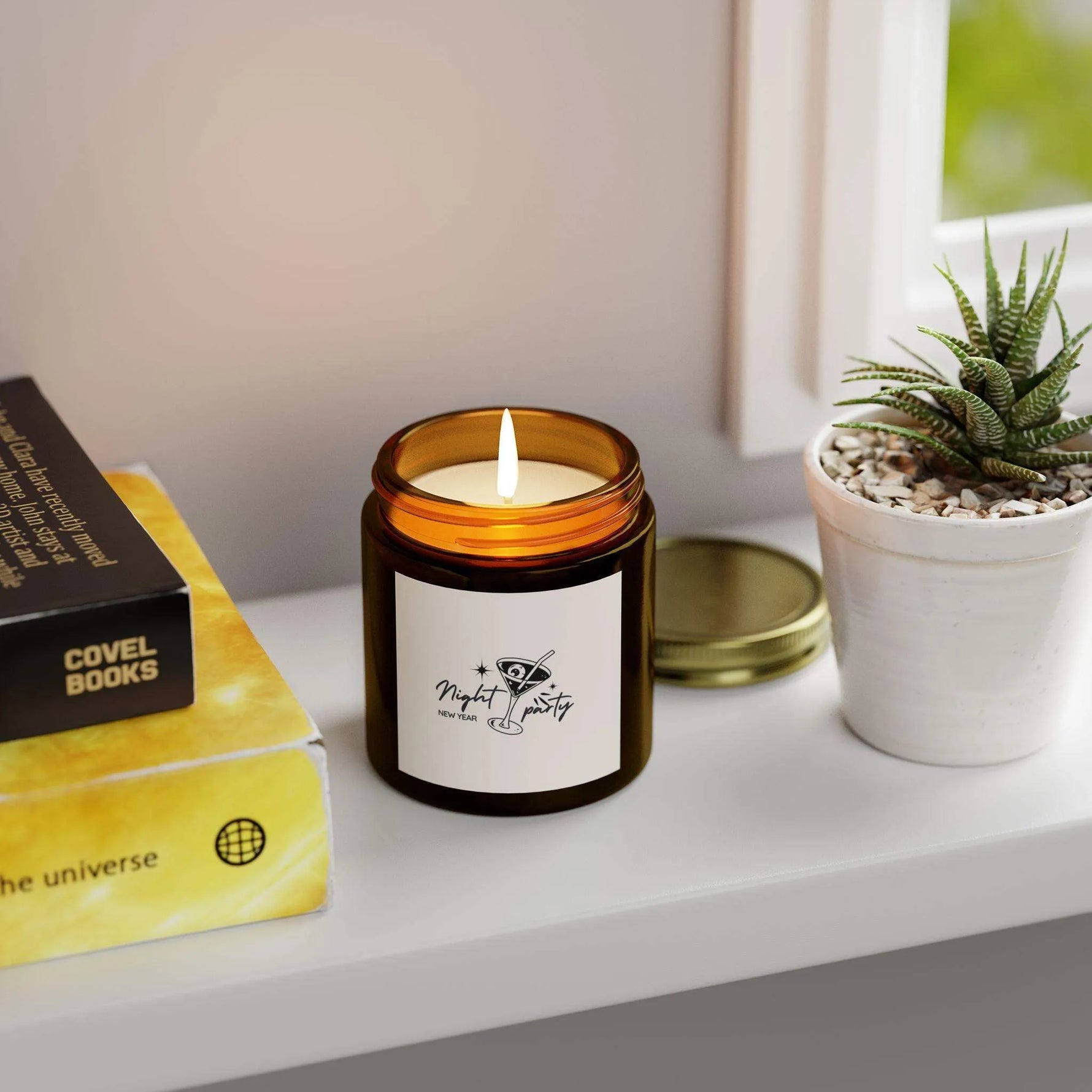 Night Party Unique Candles, Coconut Apricot Soy Wax Unique Candles Housewarming Gift, Handmade Luxury Scented Candles Home Decoration - Cocoon Candles