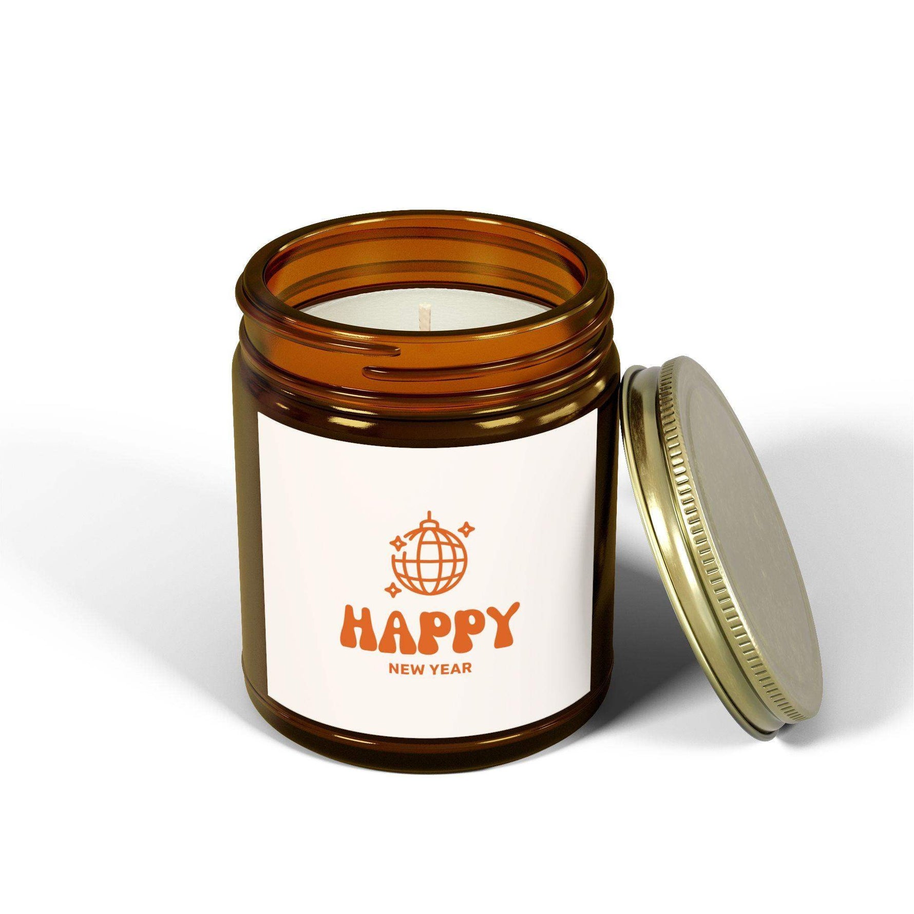 Happy New Year Aromatherapy Candles, Party Decorative Candles Farmhouse Decor, Eco-Friendly Home Decor, Coconut Apricot Wax Scented Candles - Cocoon Candles