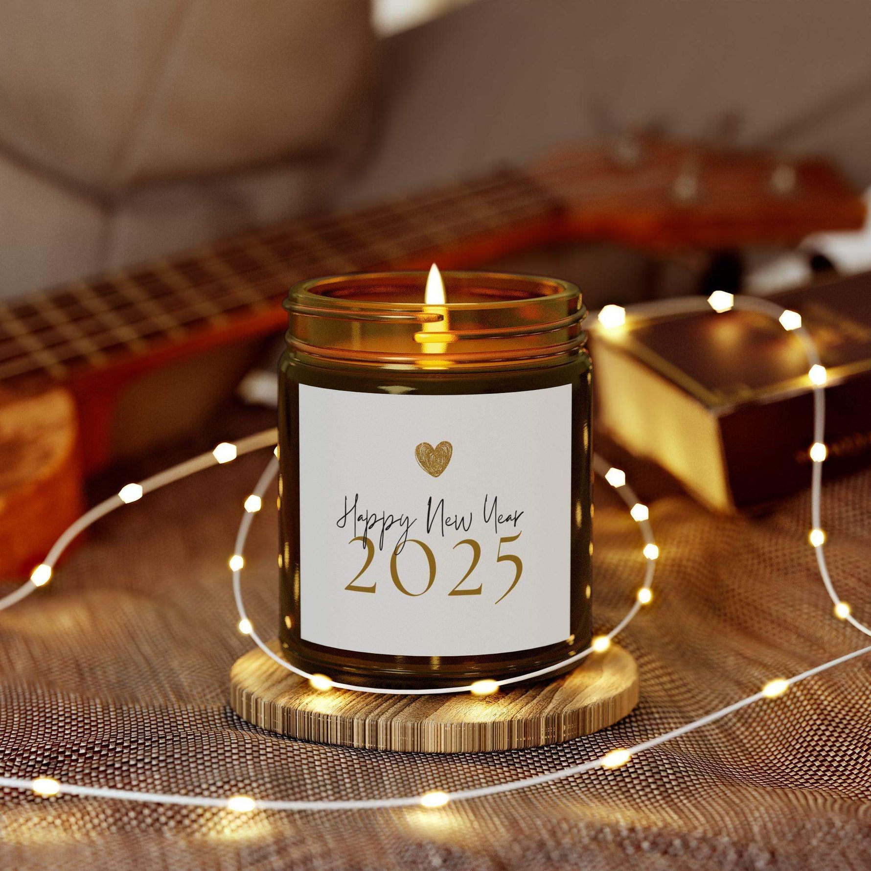 Happy New Year 2025 Aromatherapy Candles, Coconut Apricot Wax Scented Candles, Eco-Friendly Home Decoration, Party Decorative Candles - Cocoon Candles