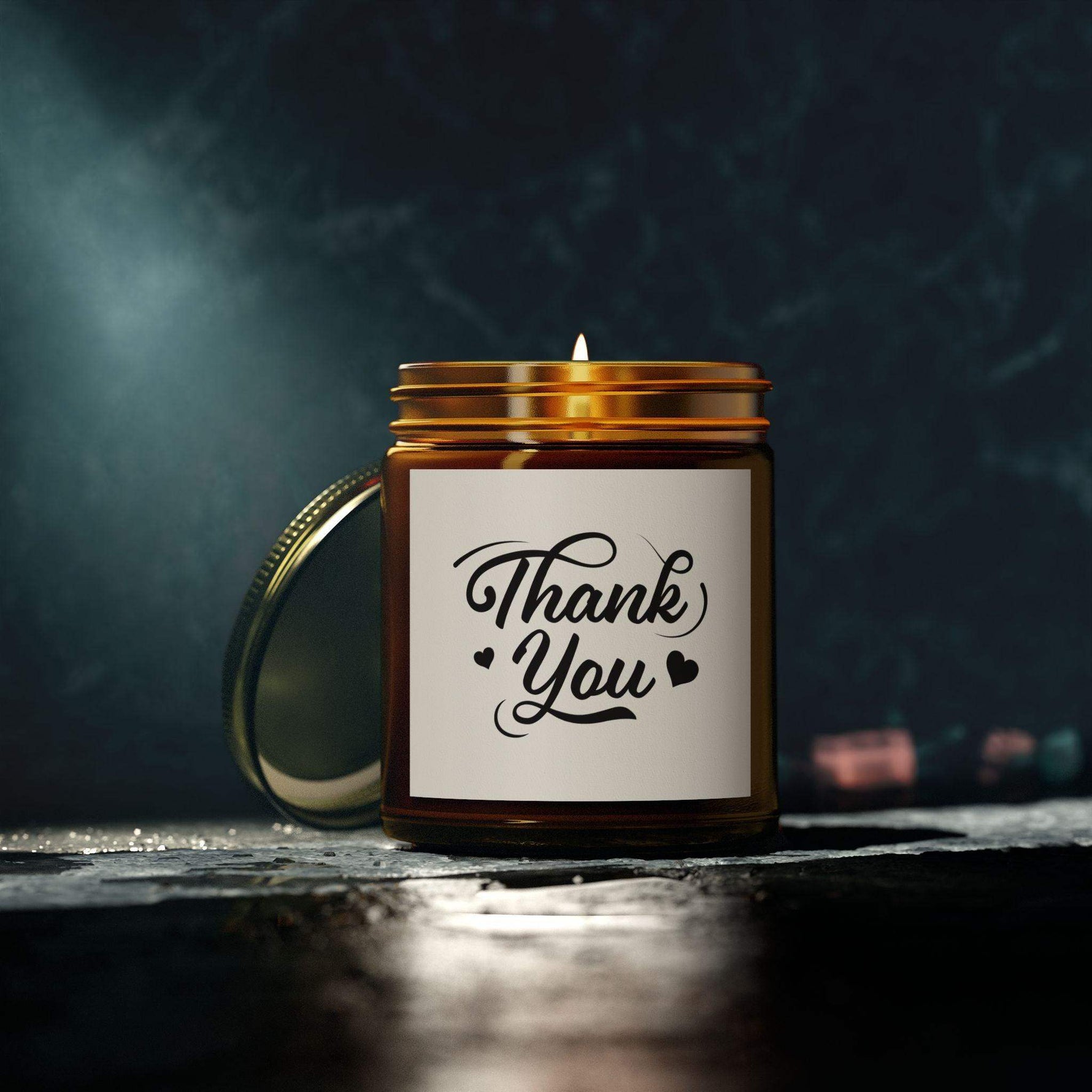 Thank You Scented Candles, Coconut Apricot Wax Candles, Gold Lid Amber & Clear Vessels Candles, Decorative Candles Housewarming Gift - Cocoon Candles