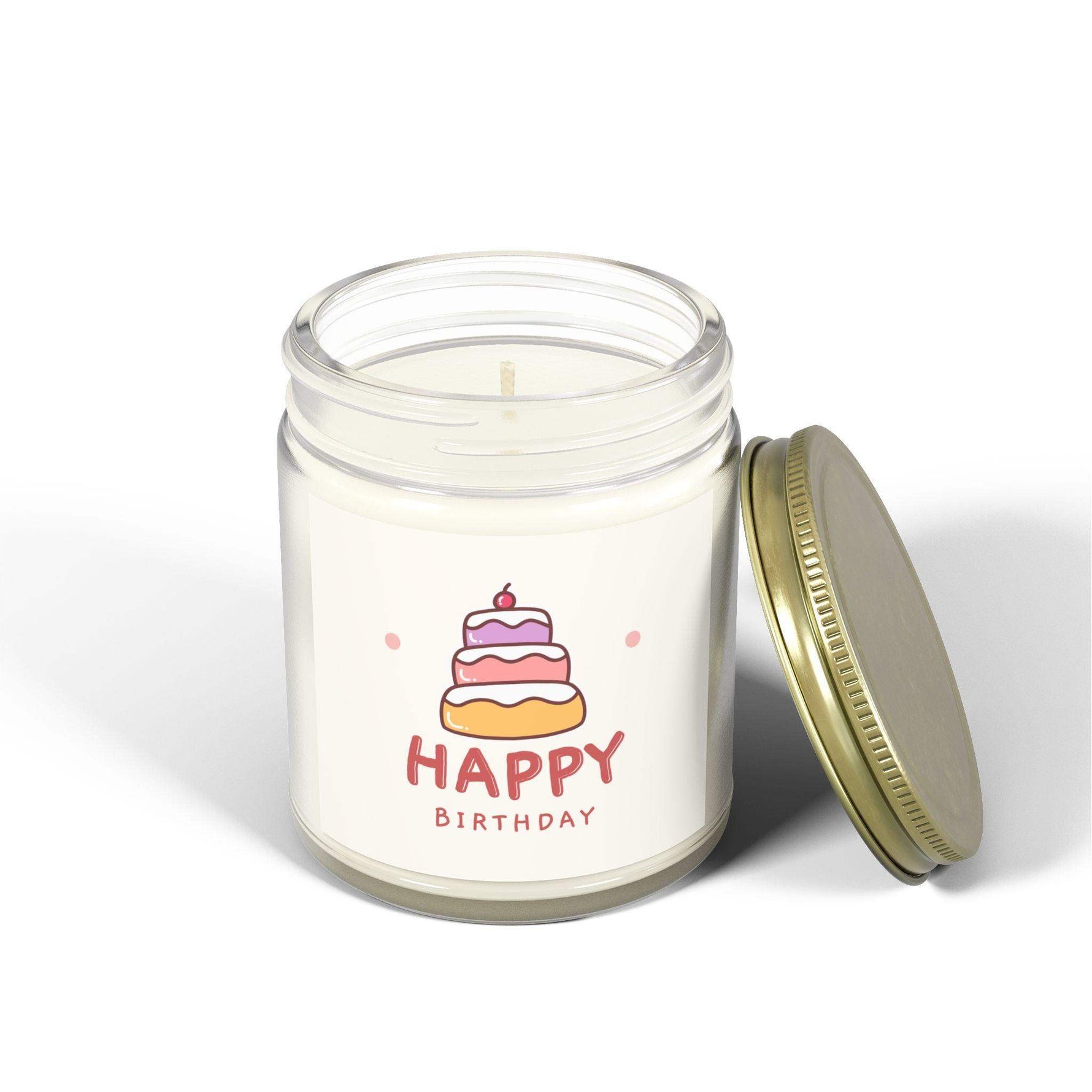 Happy Birthday Cake Unique Candles, Coconut Apricot Soy Wax Unique Candles Housewarming Gift, Handmade Luxury Scented Candles Home Decor - Cocoon Candles