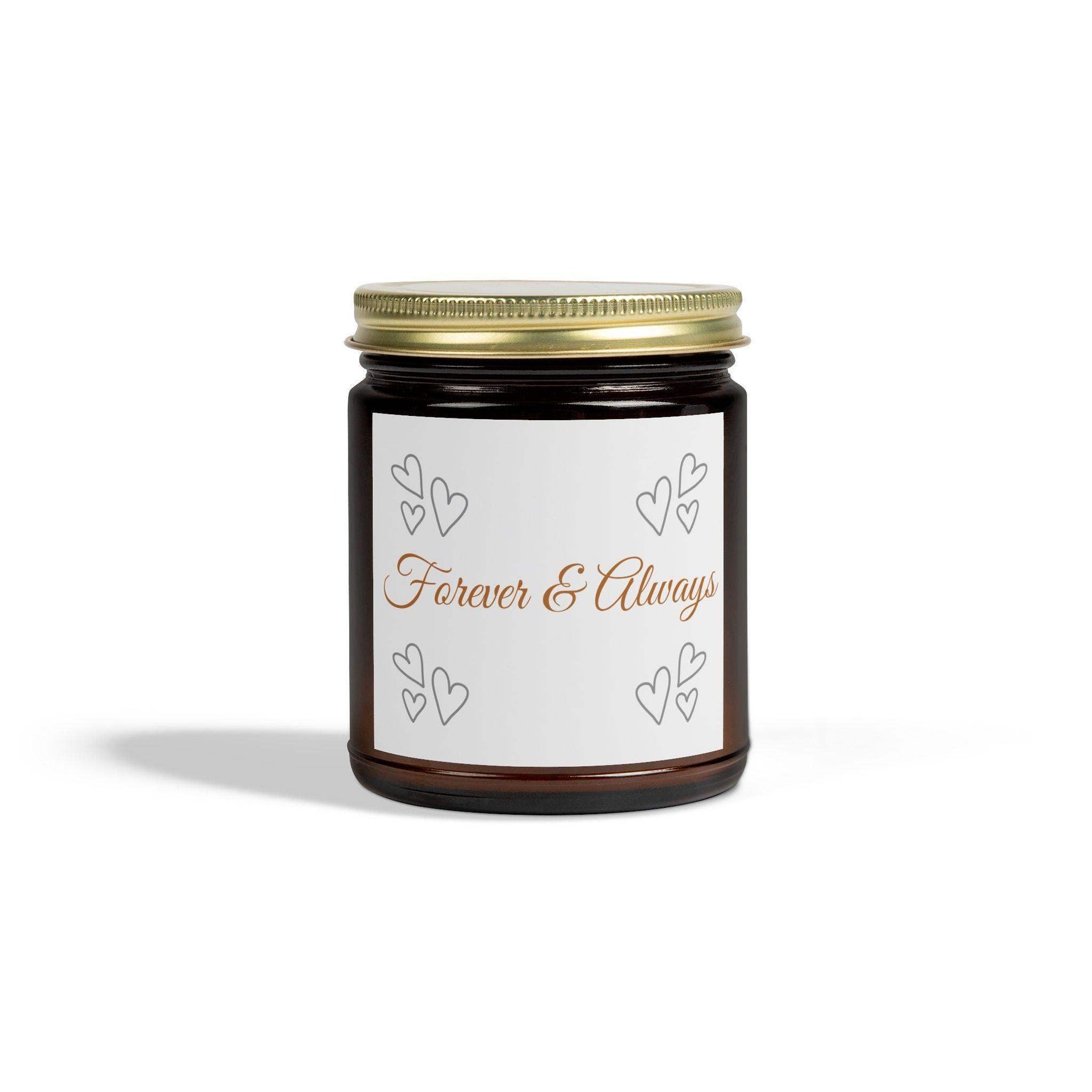 Forever and Always Scented Candle, Coconut Apricot Wax Candle, 4oz 9oz Amber & Clear Vessels with Gold Lid, 20-50 Hr Burn 9 Luxurious Scent - Cocoon Candles