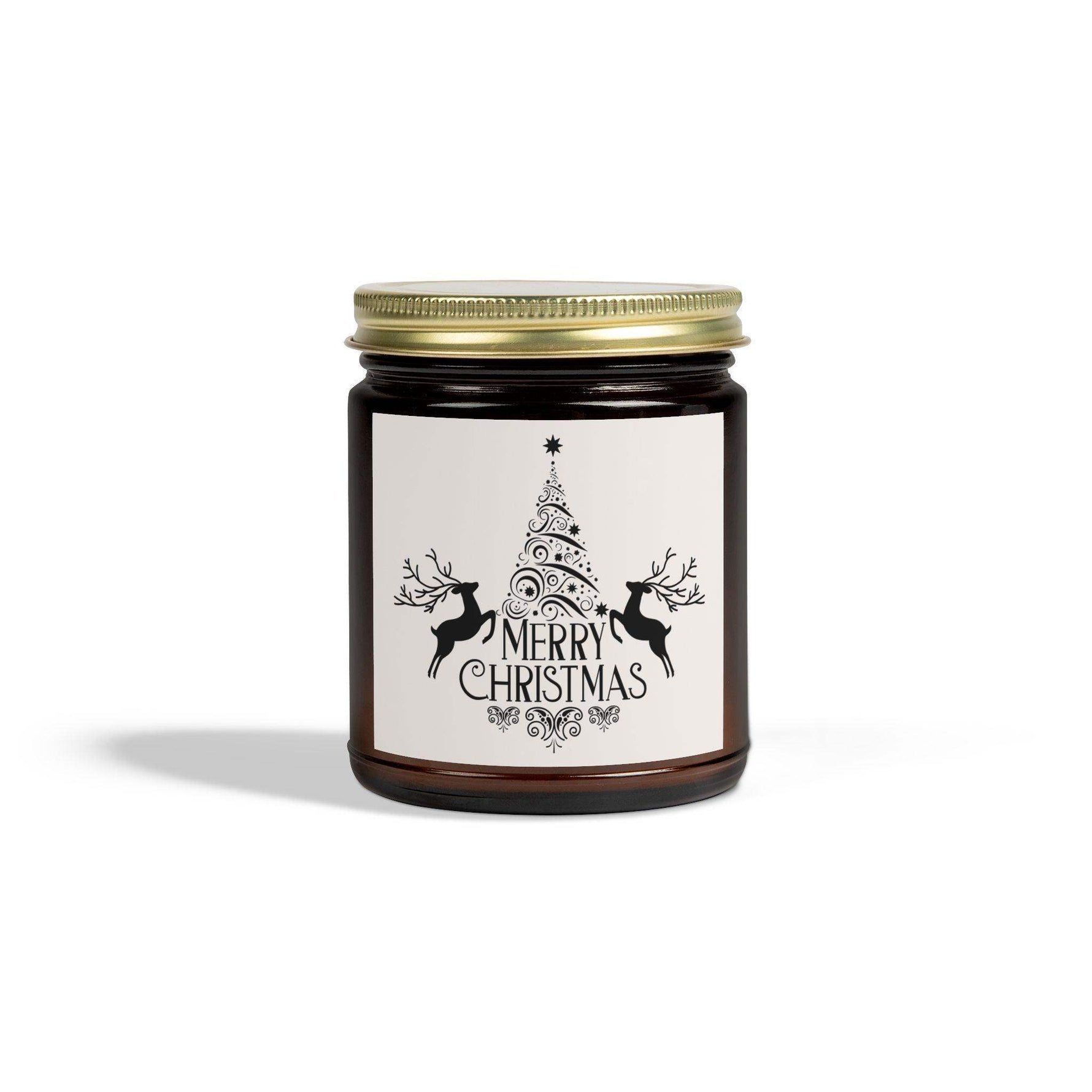 Merry Christmas Reindeer Scented Candle, Coconut Apricot Wax Aromatherapy Candle, 4oz and 9oz Seasonal Candle, Holiday Decorative Candle - Cocoon Candles