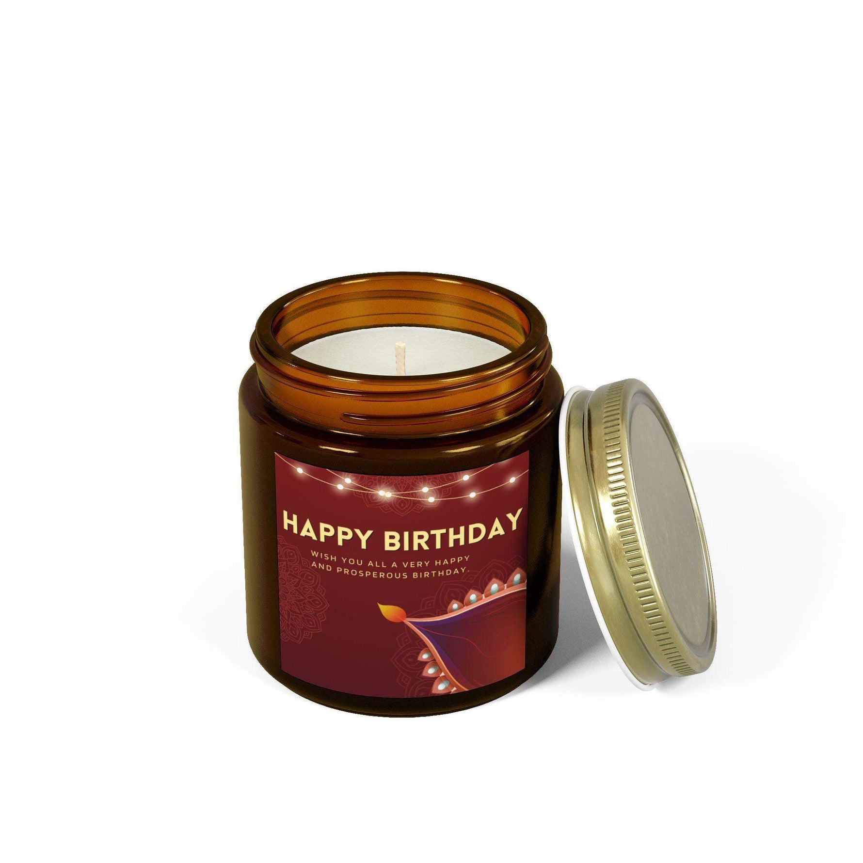 Happy Birthday Aromatherapy Candle for Home Decor, 4oz and 9oz Coconut Apricot Wax Candle, Unique Festive Candle, Decorative Scented Candle - Cocoon Candles