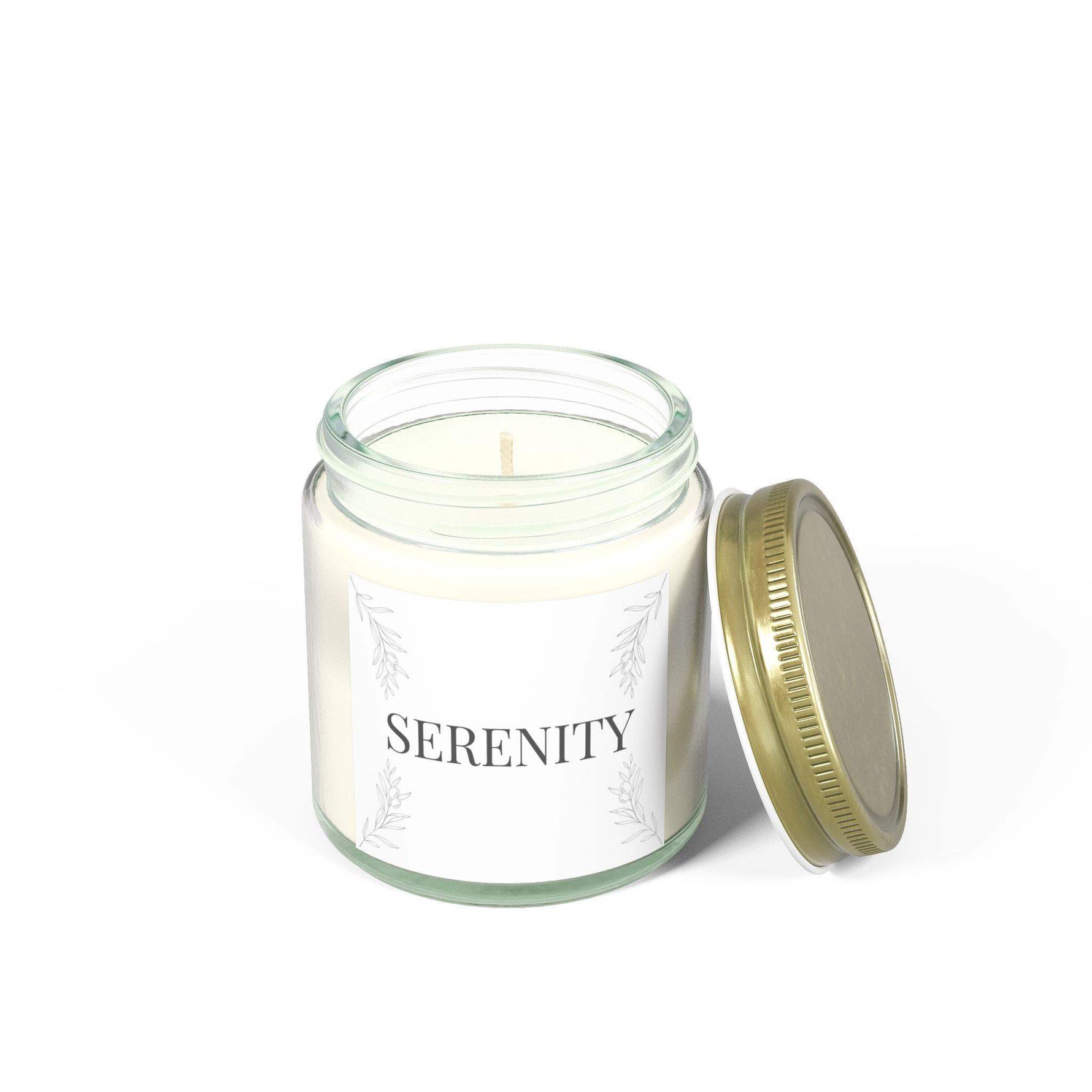 Serenity Scented Candle, Coconut Apricot Wax Candle, 4oz 9oz Long-Lasting Burn Candle, 9 Scent Clear Vessel with Gold Lid, Cozy Gift Candle - Cocoon Candles