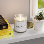 Serenity Scented Candle, Coconut Apricot Wax Candle, 4oz 9oz Long-Lasting Burn Candle, 9 Scent Clear Vessel with Gold Lid, Cozy Gift Candle - Cocoon Candles