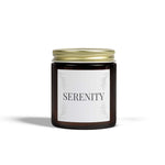 Serenity Scented Candle, Coconut Apricot Wax Candle, 4oz 9oz Long-Lasting Burn Candle, 9 Scent Clear Vessel with Gold Lid, Cozy Gift Candle - Cocoon Candles