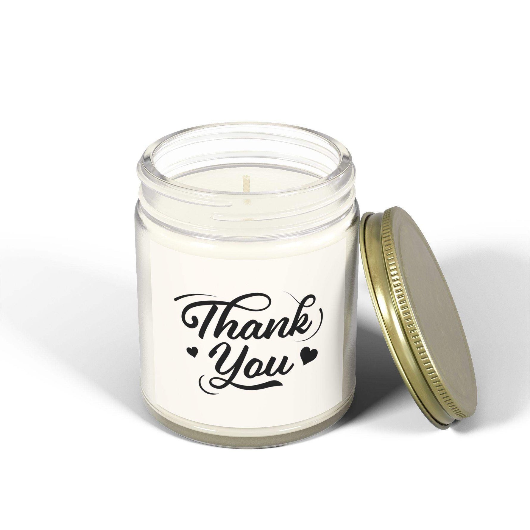 Thank You Scented Candles, Coconut Apricot Wax Candles, Gold Lid Amber & Clear Vessels Candles, Decorative Candles Housewarming Gift - Cocoon Candles